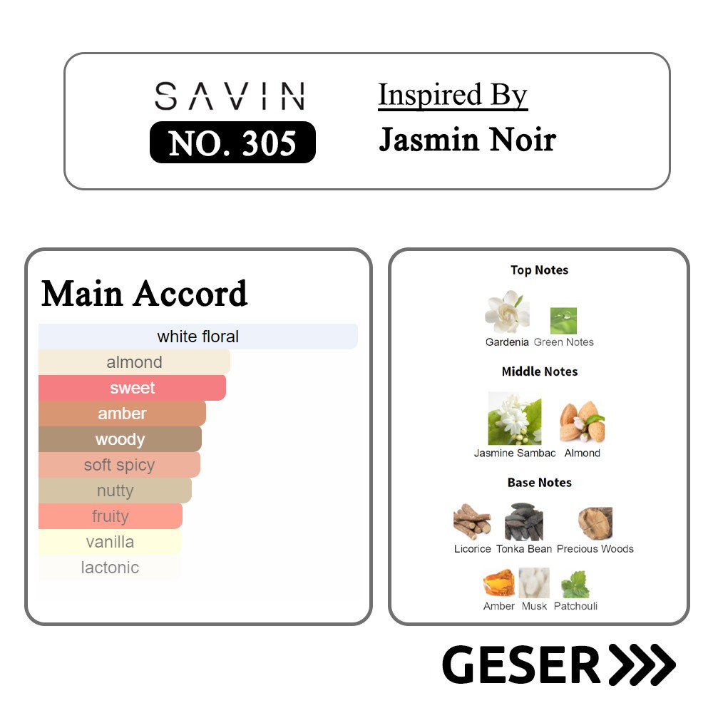 SAVIN PARFUM No. 305 Jasmin Noir