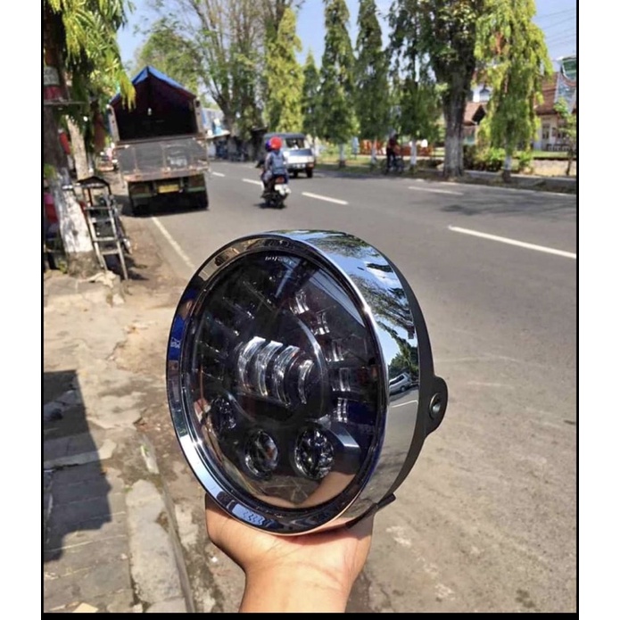 headlamp daymaker 7 inch 19 LED set batok tiger revo original