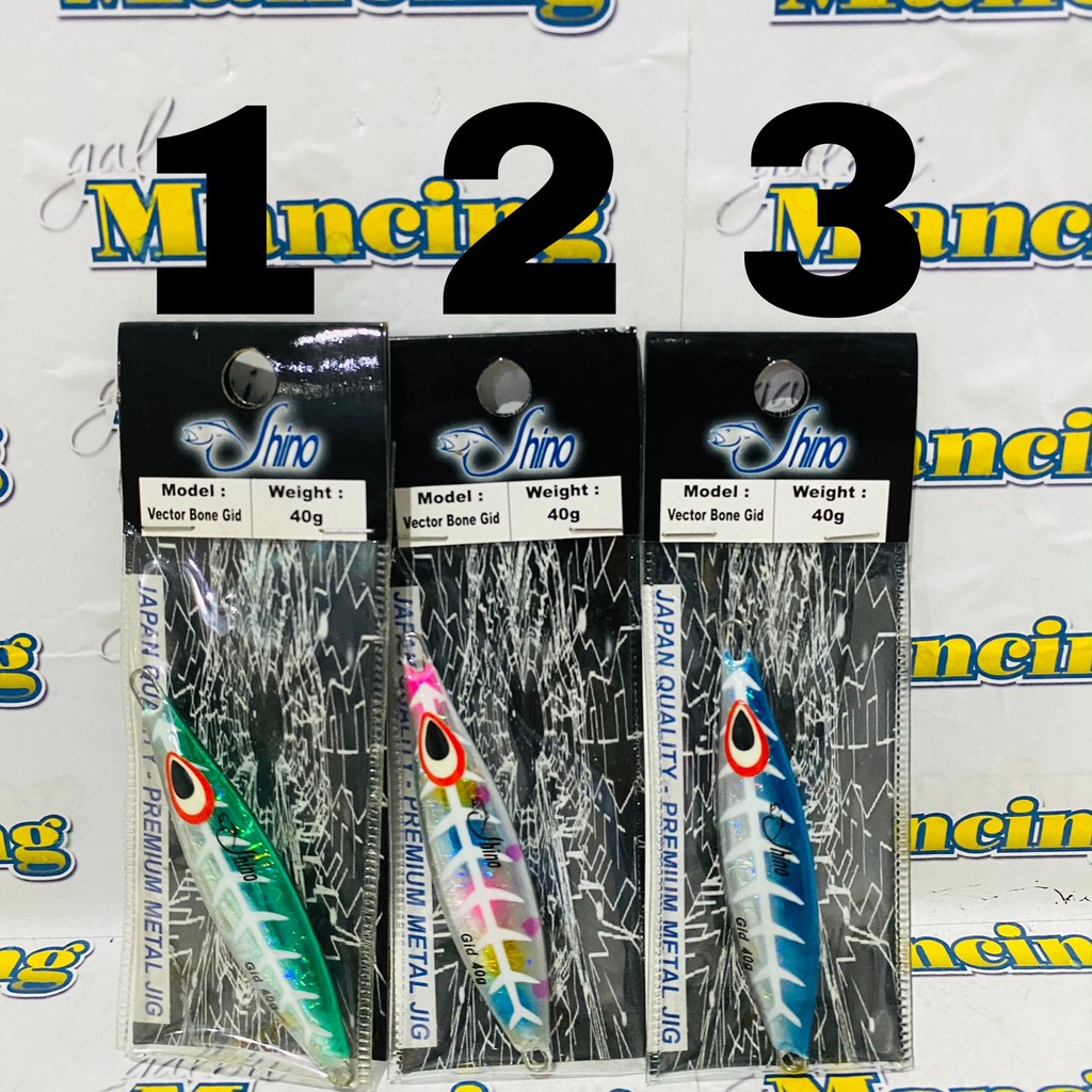 LURE UMPAN METAL JIG SHINO VECTOR BONE GID 40GR