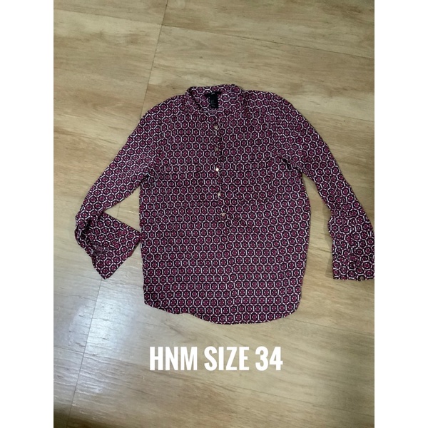 PRELOVED KEMEJA HNM HM MOTIF KANTOR MURAH BAGUS WANITA CEWEK