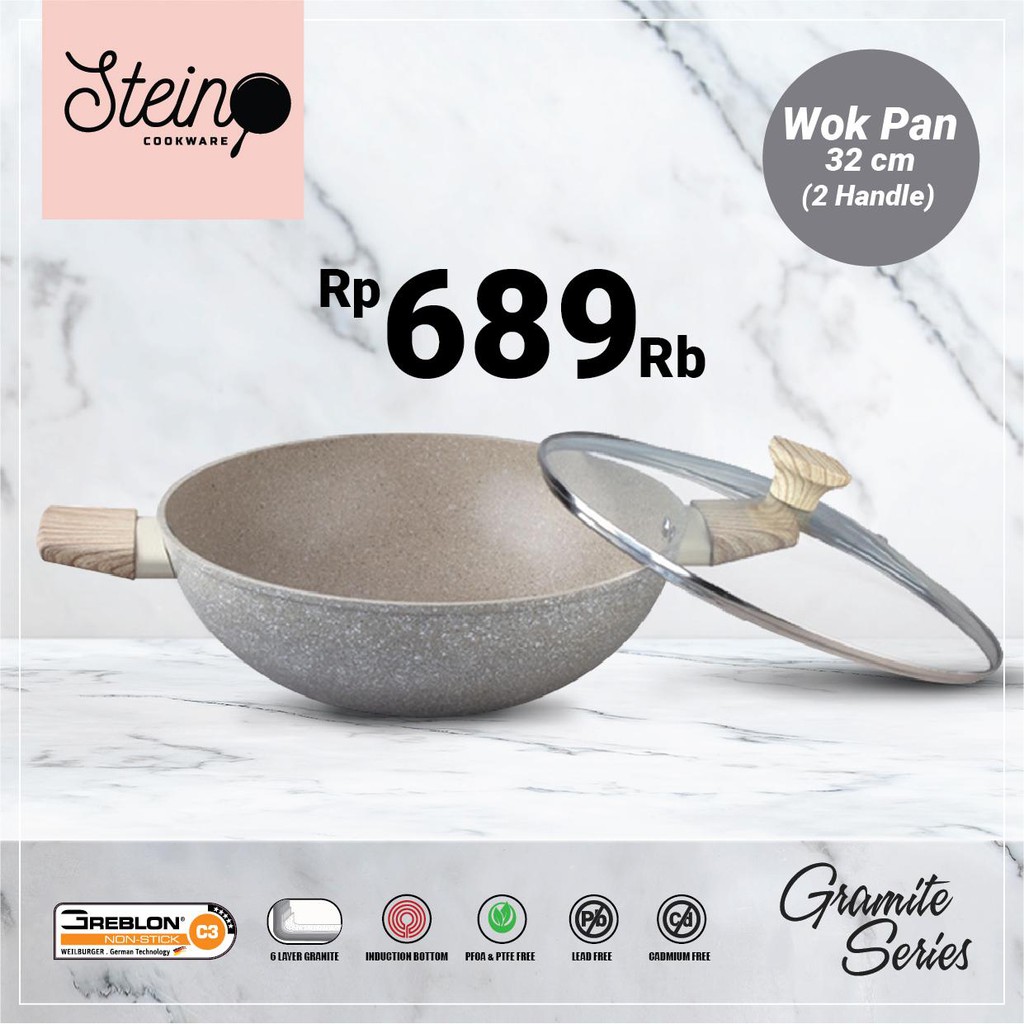 STEIN COOKWARE WOK PAN 32CM / PERLATAN MEMASAK / ALAT MASAK