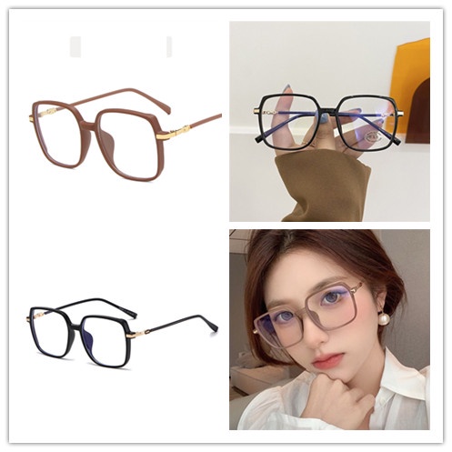 Kacamata Hitam Bentuk Kotak Warna Kopi Untuk Wanita