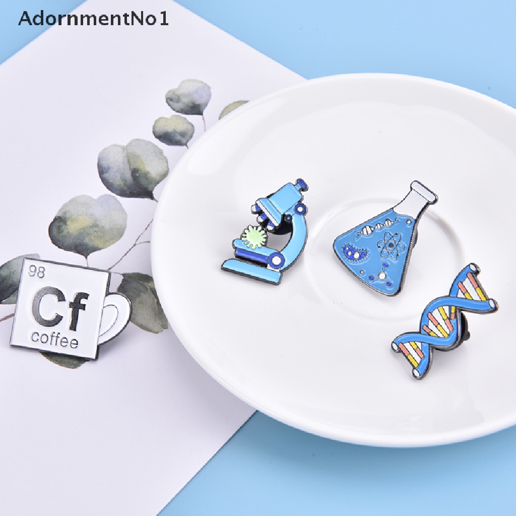 [AdornmentNo1] Science Enamel Pin Microscope Chemical Molecular DNA Biological Metal Brooches [new]