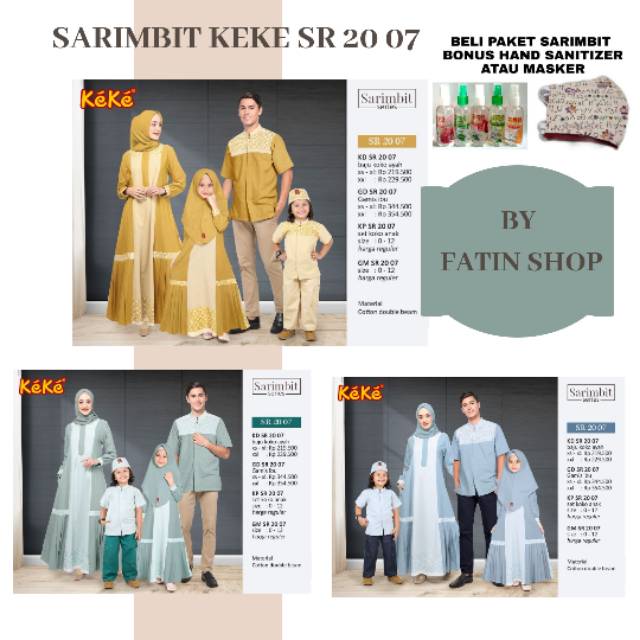 Keke Baju Muslim Sarimbit SR 20 07 Bonus Masker Keke