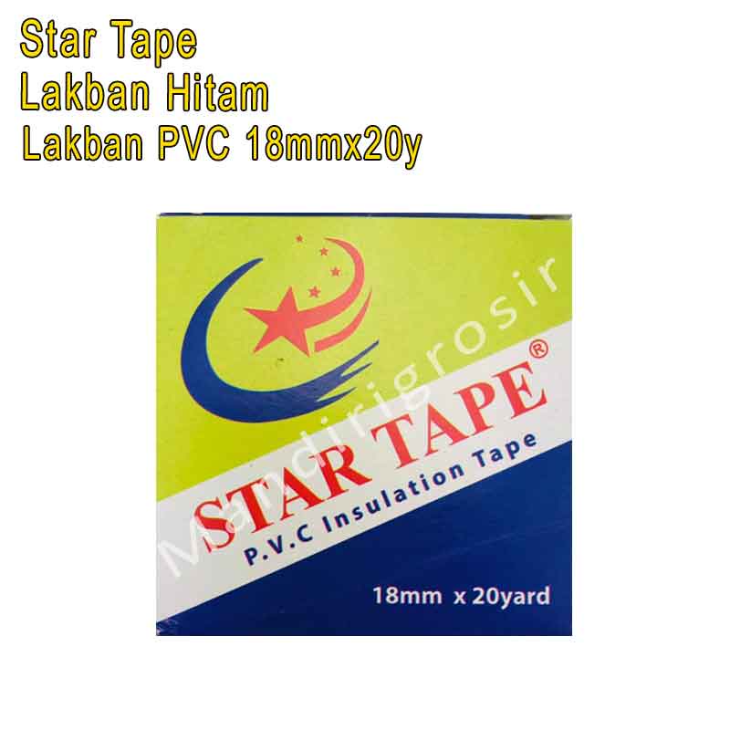 Lakban Hitam * Star Tape * Lakban PVC * 18mm x 20yard