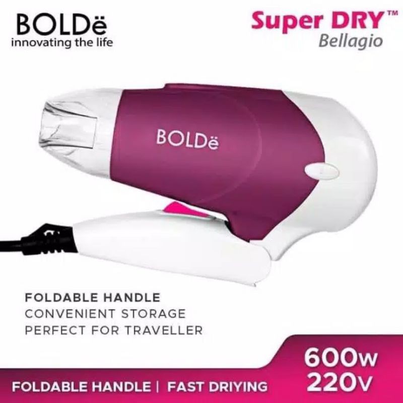 Hair Dryer / Pengering Rambut Bolde Super Dry Bellagio 600Watt