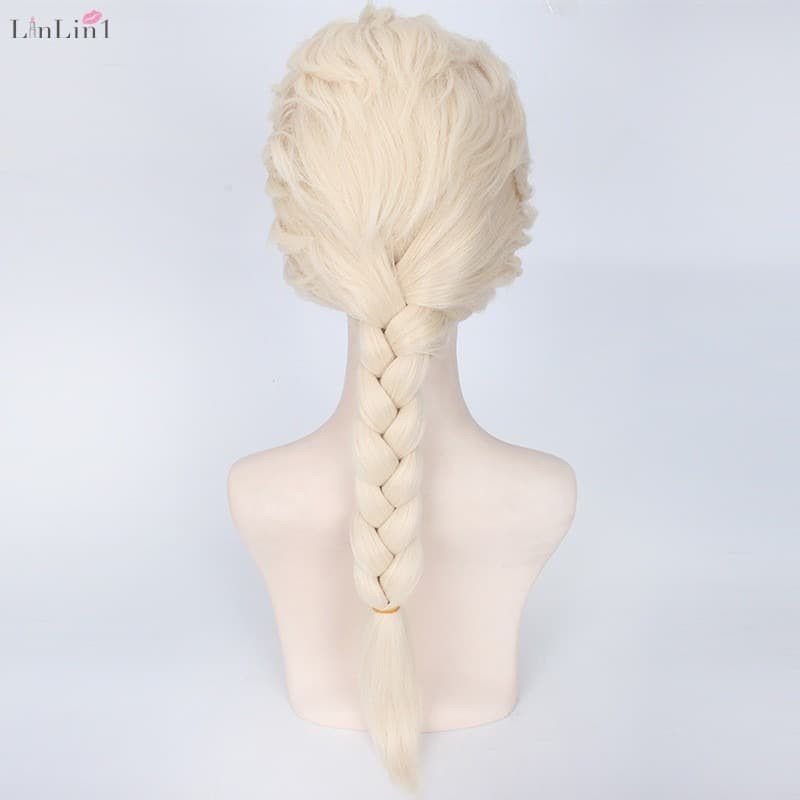 Wig kepang elsa ana frozen blonde panjang