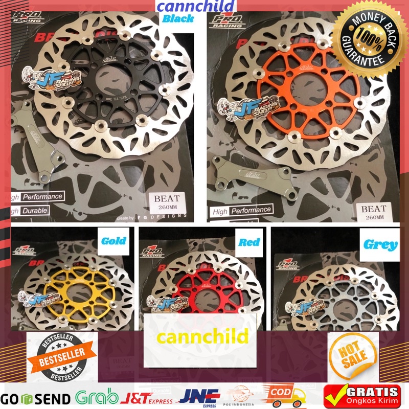 PIRINGAN CAKRAM DISC DISK DEPAN PRO1 FLOATING ROTOR BILET 70,71 HONDA BEAT 260mm NOT MOTO1,PSM,KTC [