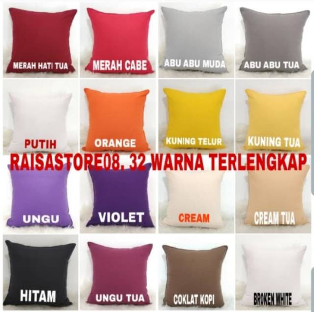 sarung bantal sofa/kursi 70x70 polos premium