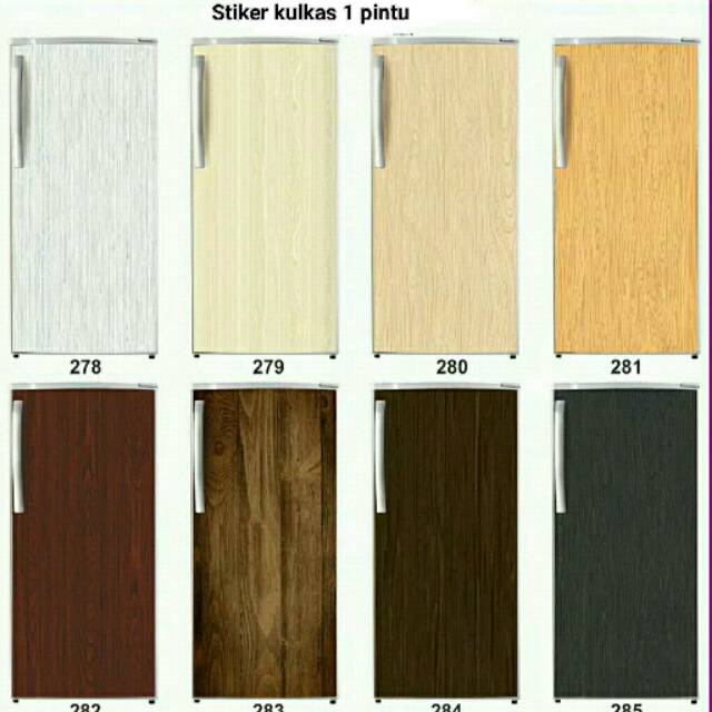Stiker Kulkas 1 Pintu Kayu Polos