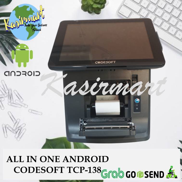 MESIN KASIR CODESOFT TCP-138 TOUCHSCREEN - TCP138 POS ALL IN ONE ANDROID PLUS PRINTER 58MM