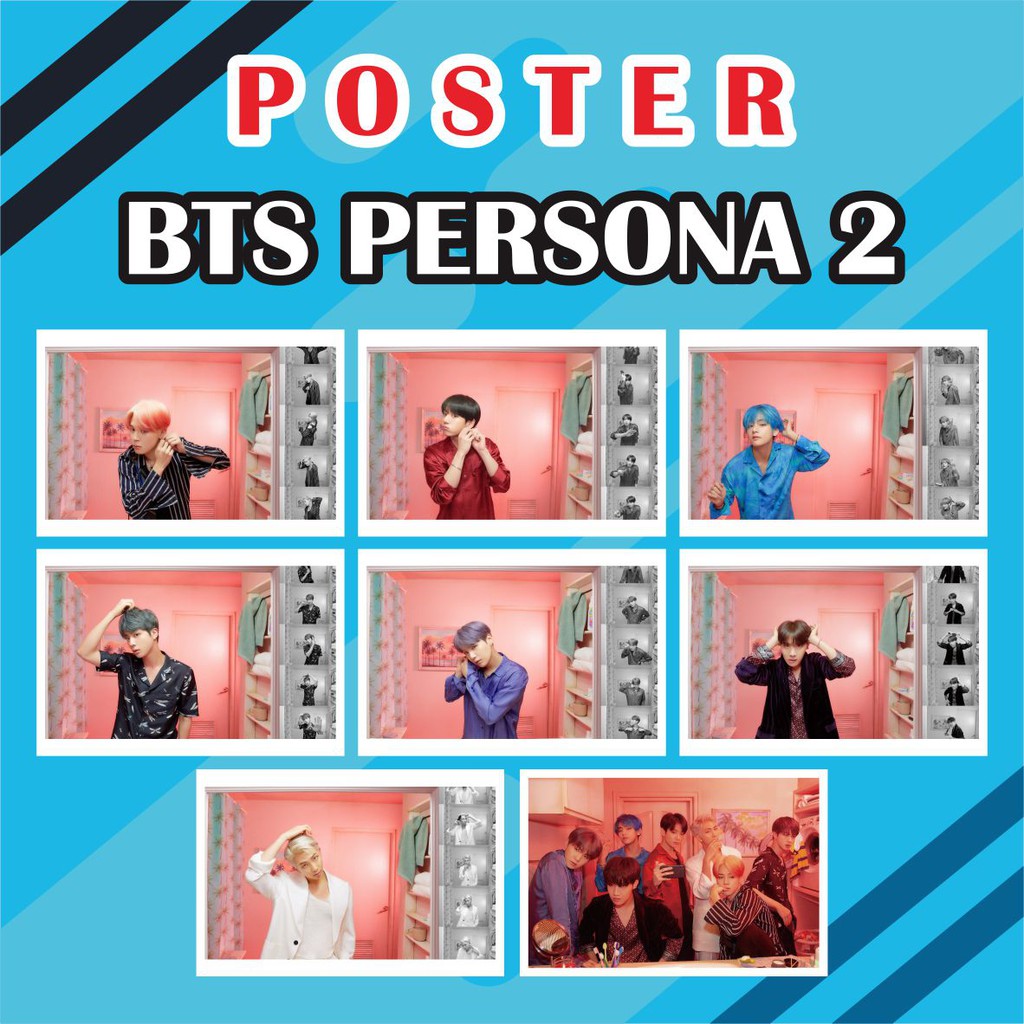 Poster BTS PERSONA 2 - Jungkook V Jimin Jin Suga Rm Jhope