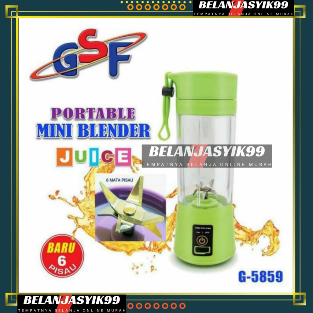 BLENDER PORTABLE GSF / BLENDER PORTABLE MINI MERK GSF JUICE CUP USB RECHARGEABLE / BLENDER PORTABLE Q2 6888 / BLENDER PORTABLE GSF G-5859 / GSF G 5859 / GSF 5859