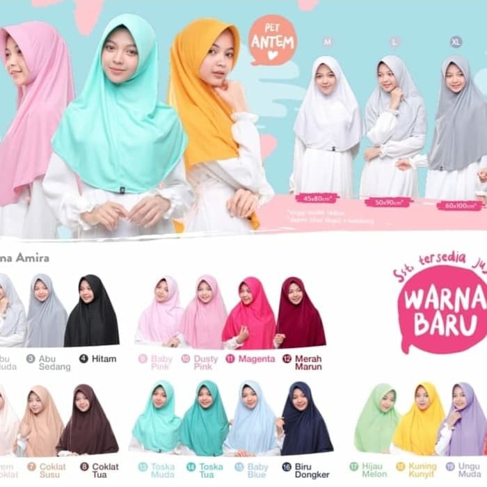 *obral**   Bergo Antem Kaos Instan AMIRA ukuran L | Jilbab Afra   _hijab segi empat