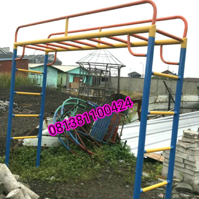 Alat olahraga monkey bar dewasa mainan panjatan olahraga besi galvanis free ongkir jkt dn bekasi
