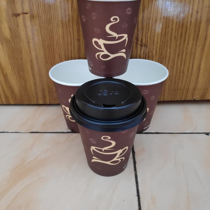 GELAS KOPI+TUTUP - papercup / Paper cup 8 oz - gelas kertas - Hot cup