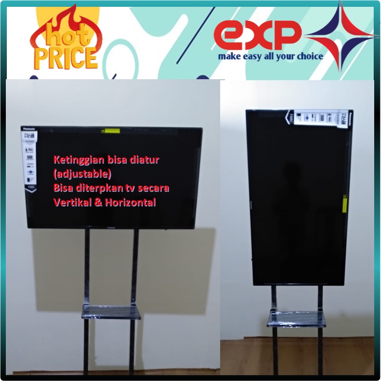 Garansi cocok!!! Bracket TV Standing 32&quot; s/d 65&quot; UNIVERSAL pakai RODA KOKOH 100% BESI MURNI-20