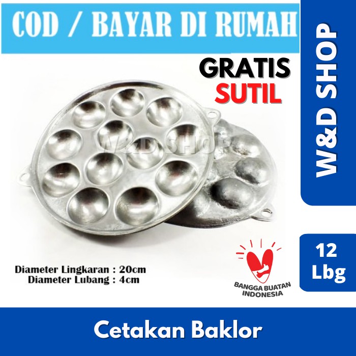 Cetakan baklor 12 lubang + Sutil - cetakan martabak telor mini-cetakan martabak telur puyuh