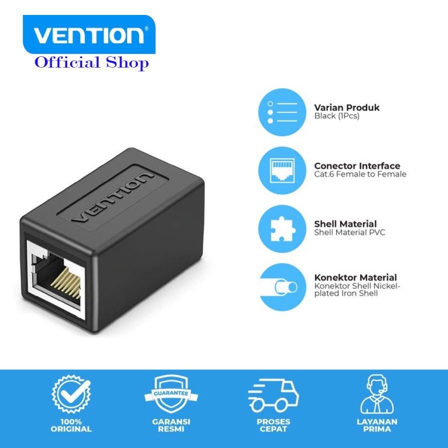 Vention Barrel Konektor RJ45 Cat.6 FTP Female to Female Jack Coupler