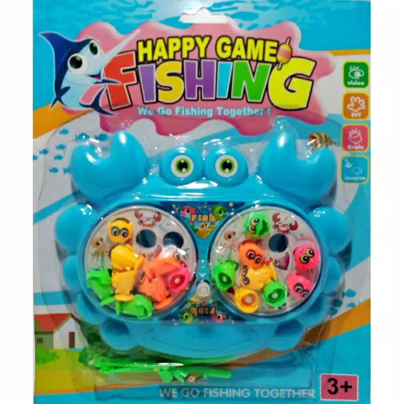 AJ Mainan Anak Pancing Ikan Putar Magnet Kepiting Besar/ Mainan Pancing Magnet Model Kepiting Besar