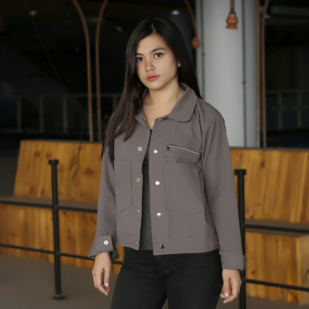 Polan Jaket - Jaket Pocket Zippy Wanita