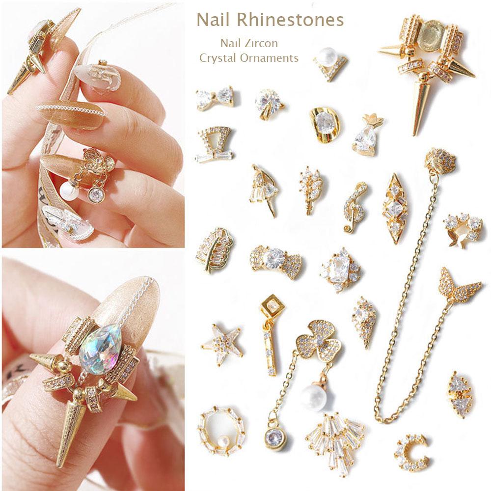 Mxbeauty Berlian Imitasi 3D Bahan Metal Gaya Jepang Untuk Nail Art