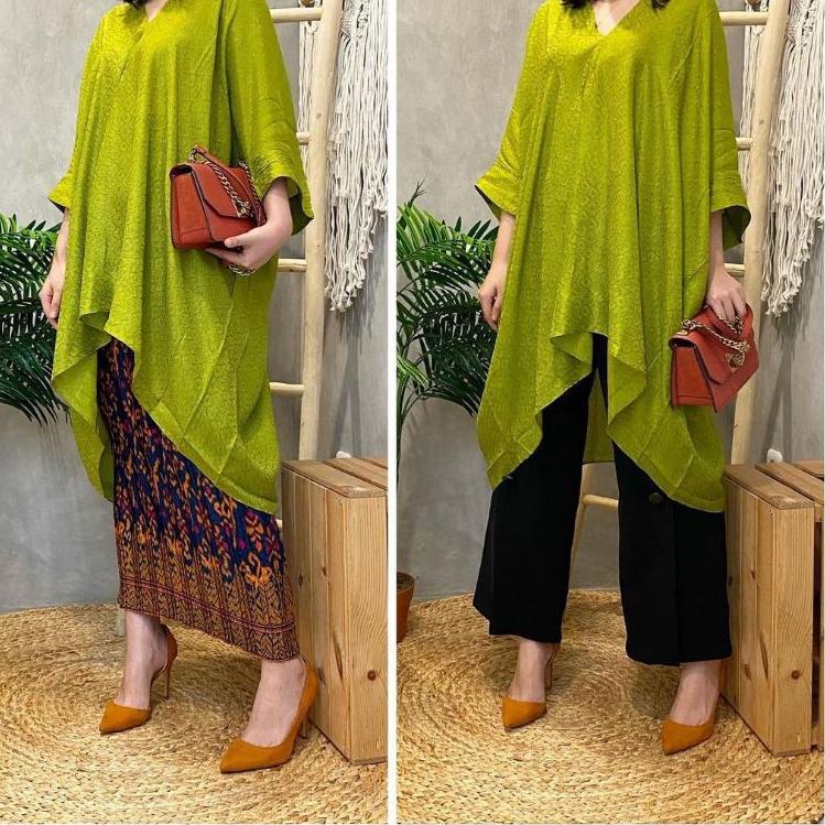 KODEBb0B5--tunik Aruna / tunik batik / blouse viscos batik (HANYA ATASAN)