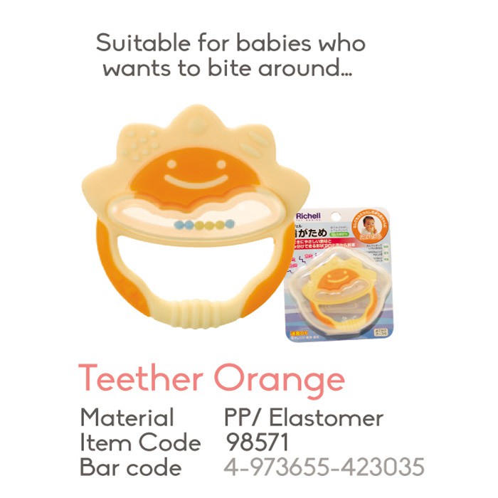 RICHELL Orange Teether | Gigitan Bayi