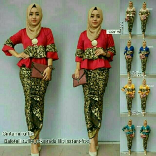 Cintami ruffle,setelan batik wanita cintami ruffle, setelan kharisma set