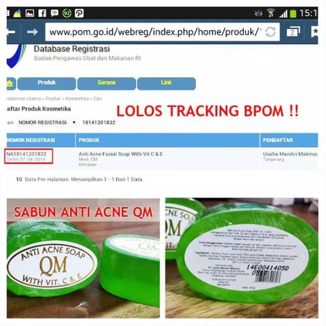 SABUN KHUSUS WAJAH DAN TUBUH BERJERAWAT QM FACIAL SOAP FOR ACNE SKIN BPOM - SABUN QM ANTI ACNE