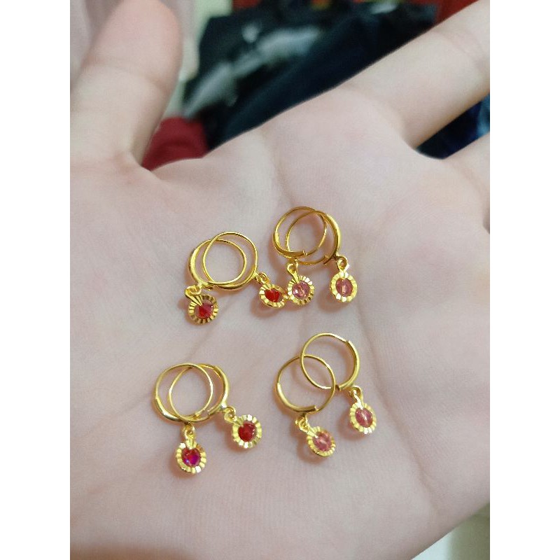 ANTING ANAK PERAK 925 LAPIS MAS 24K