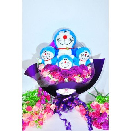 Jual Buket Boneka Doraemon Buket Bunga Hadiah Wisuda Ulang tahun Diskon