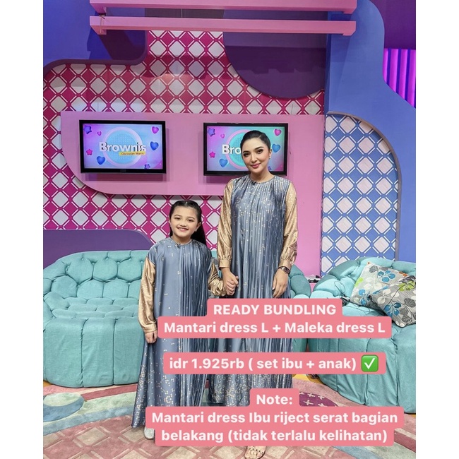 READY‼️ Mentari / Mantari Dress Ibu dan Maleka Dress Anak Sarimbit RiaMiranda Raya Collection 2022