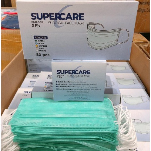 Masker Supercare 3 ply Earloop isi 50pcs Masker Medis  - Kemenkes