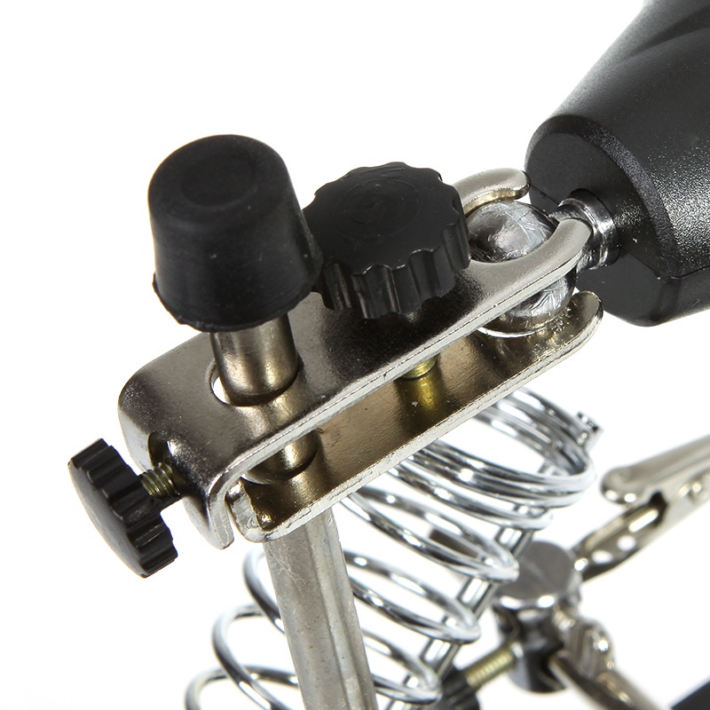 Helping Hand Alat Pegangan Solder + Kaca Pembesar + Lampu LED - MG16129-C - OMHZO5BK Black