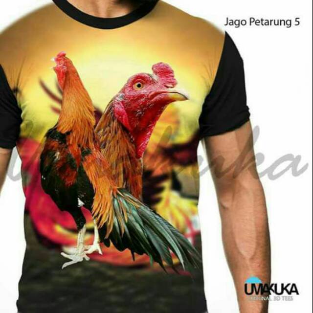 Kaos 3D Full Print / kaos Ayam Jago Petarung 5 / kaos gambar ayam