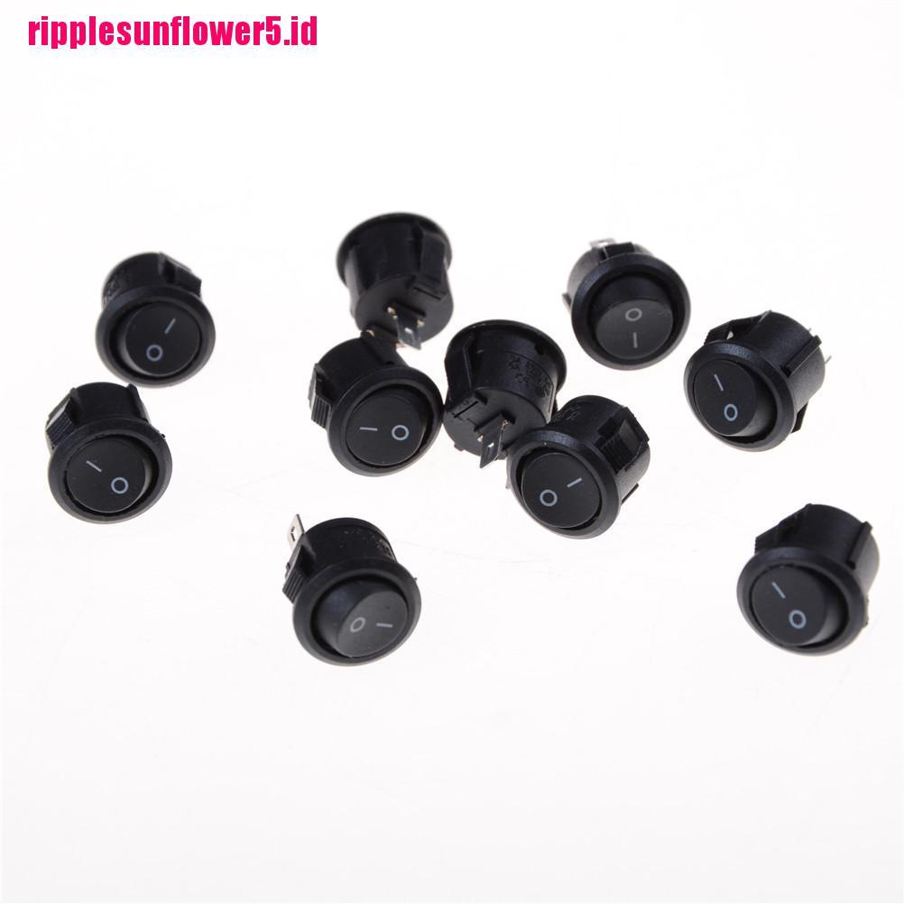 10pcs Saklar Rocker ON-OFF 2 Bentuk Bulat Kecil 16mm Untuk Perahu
