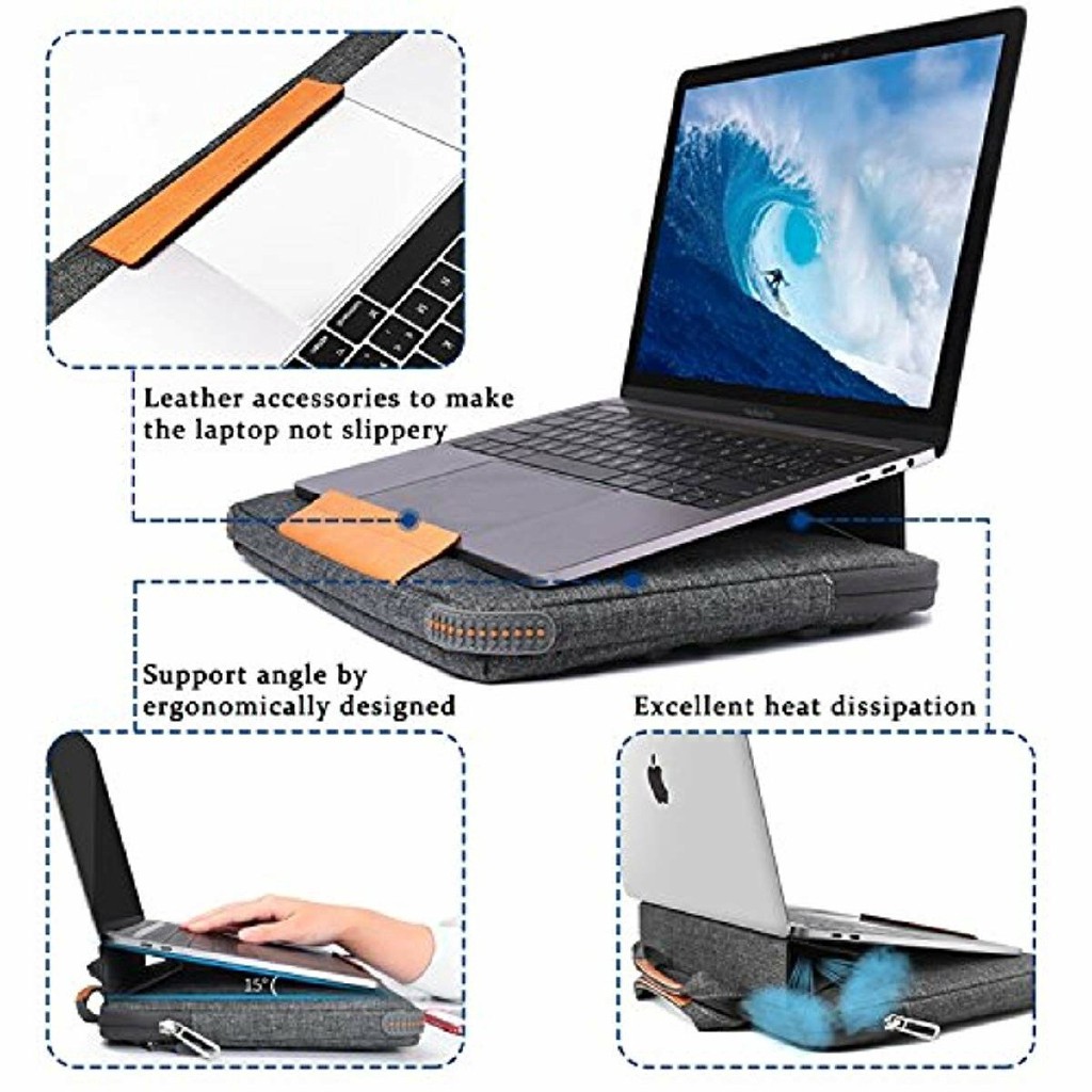 WIWU QB T1333 TAS LAPTOP 15.4 INCH SMART STAND SLEEVE MACBOOK &amp; LAPTOP