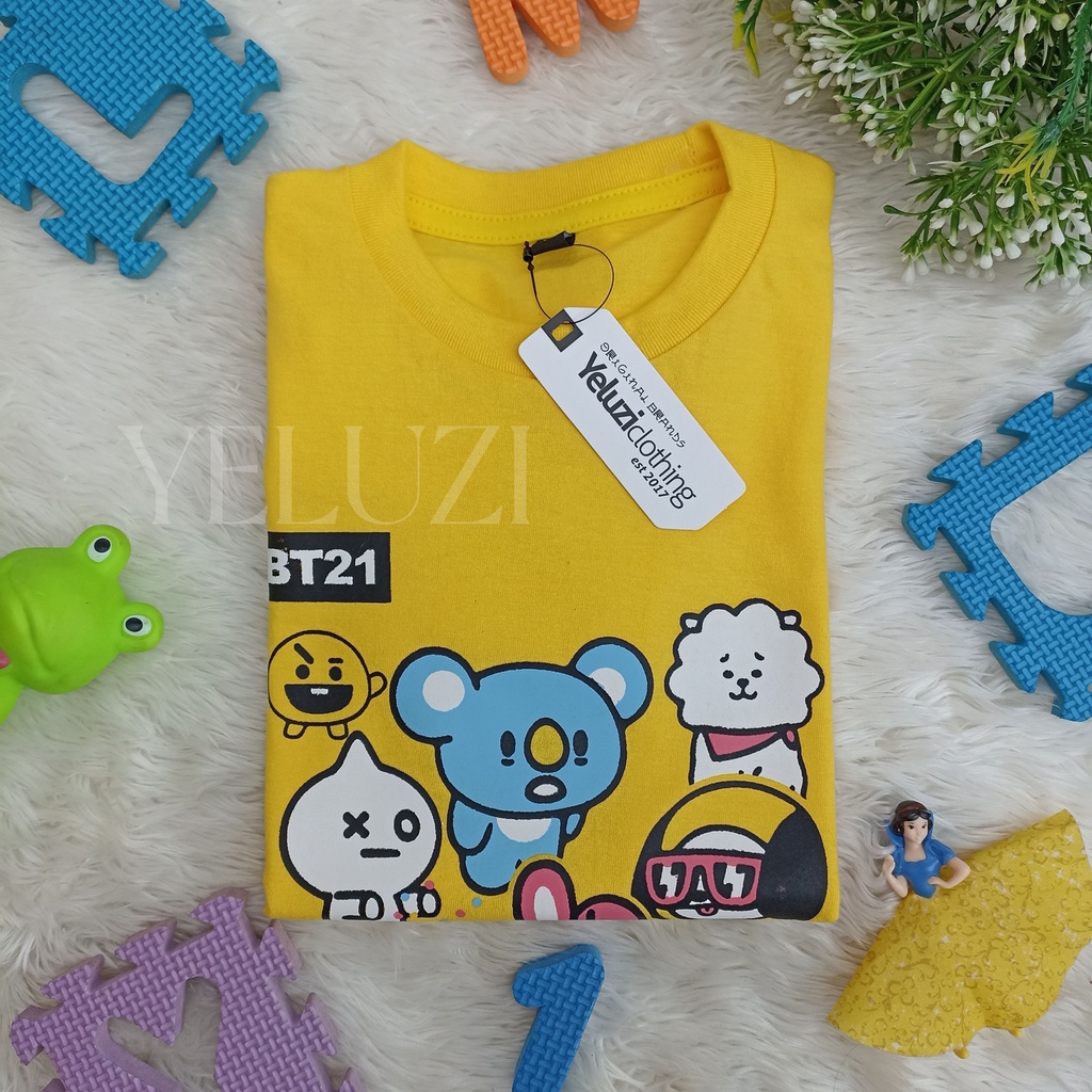 Kaos Oblong Baju Atasan Anak Karakter Kuning Yeluzi