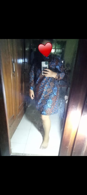 Couple Tunik Batik Motif Seno Biru M L Xl Xxl