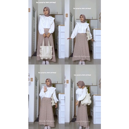 SEMI CRINKLE SKIRT | PART I | FLORAL SKIRT | PJ 90cm | WAJIB BACA DESKRIPSI!