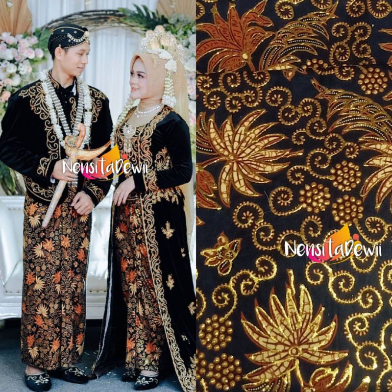 Sepasang Jarik Pengantin Instan / Tinggal Pakai, Motif Godong Ukel