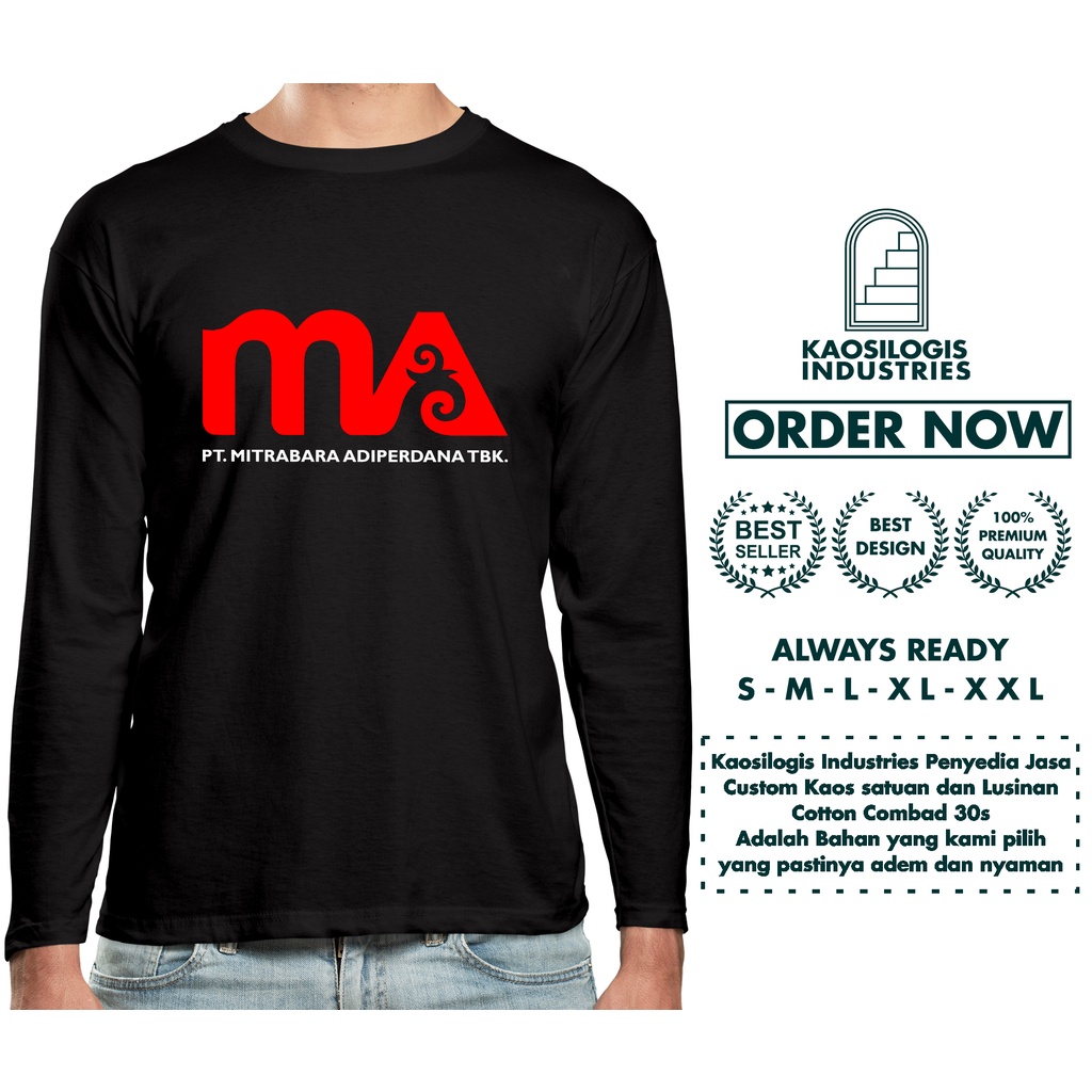 Kaos Baju Mitrabara Adiperkasa Pertambangan Lengan Panjang