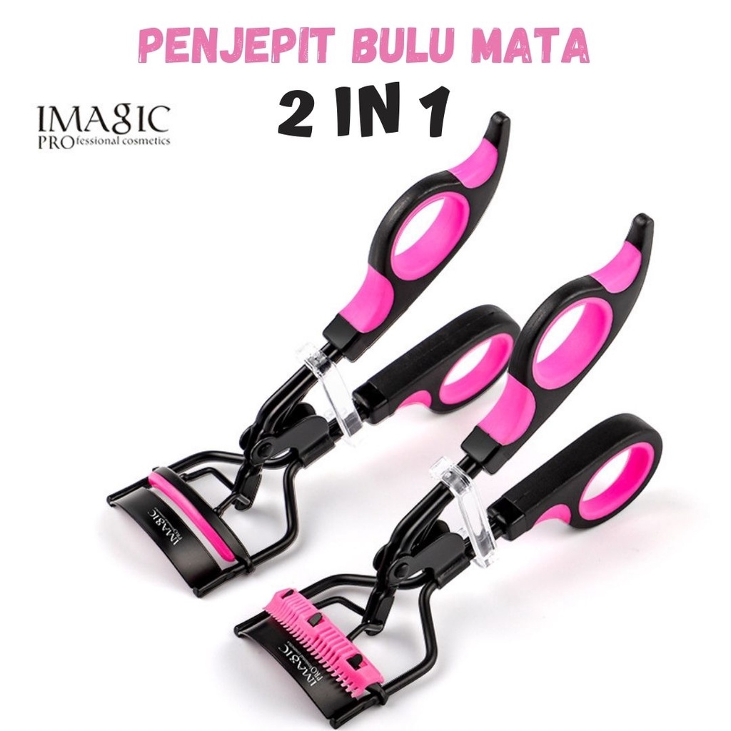 Penjepit Bulu Mata Lentik Dengan Sisir Eyelash Curler Pengeriting Imagic 2 in 1