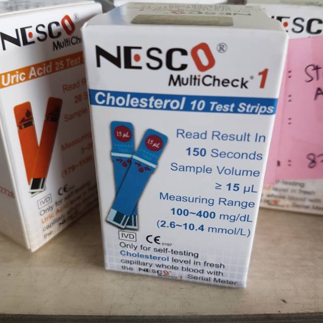 STRIP KOLESTEROL NESCO / BLOOD CHOLESTROL / STIK KOLESTROL DARAH ISI ULANG REFILL MULTICHECK ISI 10