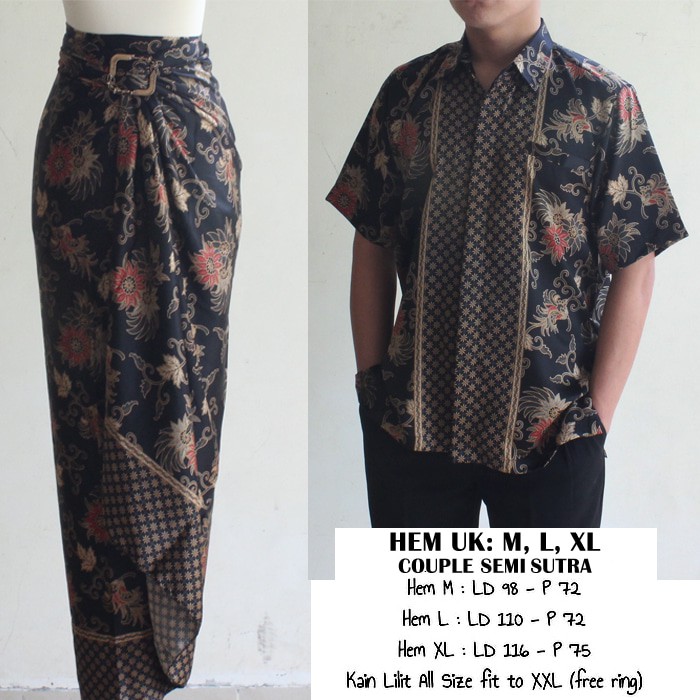 NEW Setelan Rok Kemeja Batik Hitam BERKUALITAS