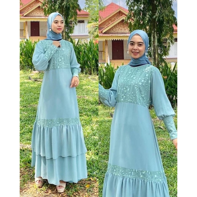 PB Prilly Busana - KHINZANA DRESS MALAYSIA TILE BORDIR - GAMIS MALAYSIA - GAMIS TILE BORDIR MALAYSIA - DRESS PESTA