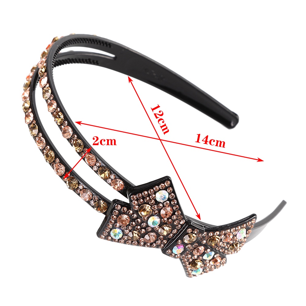 Bando Desain Pita Bahan Akrilik Hias Kristal Berlian Imitasi Anti Slip Untuk Wanita