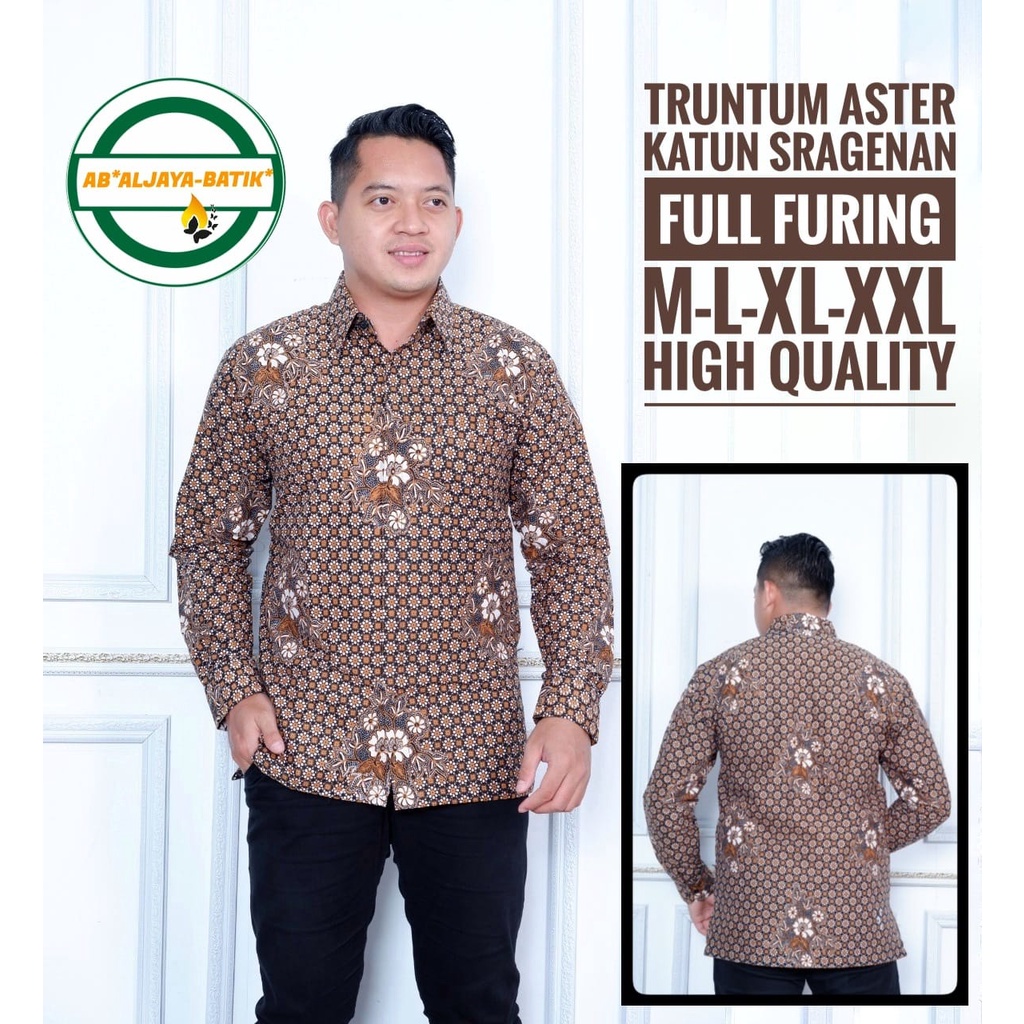 TRUNTUM ASTER Atasan Kemeja Batik Pria Lapis Furing PREMIUM Lengan Panjang Batik Solo SUKET SEGORO perwira mahesa jayanegara proboseto kuning rajasakti kanaya aljaya kencono ungu dewawangsa ulu kamulyan permata biru peksi seling arieswara gurdo ijo