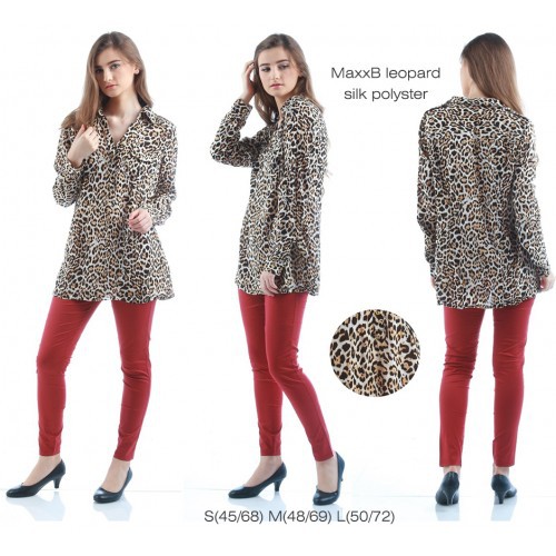 Atasan Wanita Blouse Kemeja ORI Branded MaxxB leopard